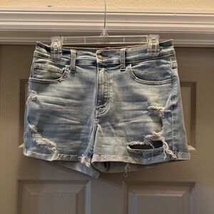 Studio Faded Blue Ripped Jean Shorts